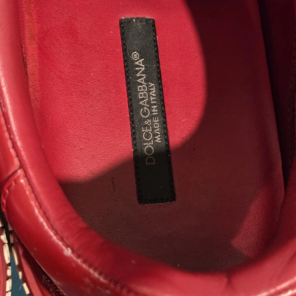 Dolce & Gabbana Unisex Portofino Red LowTop Sneakers US Mens Sz 6 /Wmns Size 7.5 - Picture 12 of 14